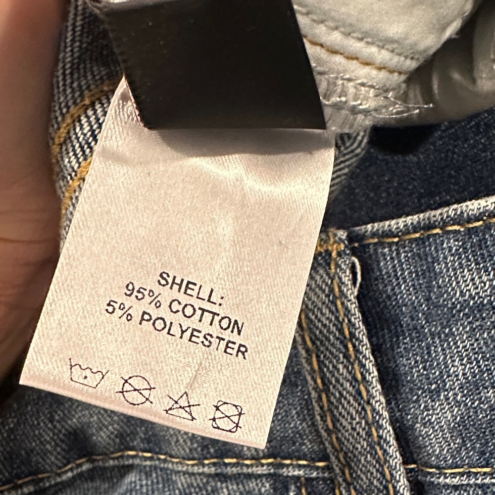 Denim Lace-Panel Jeans - Blue - Picture 6 of 11